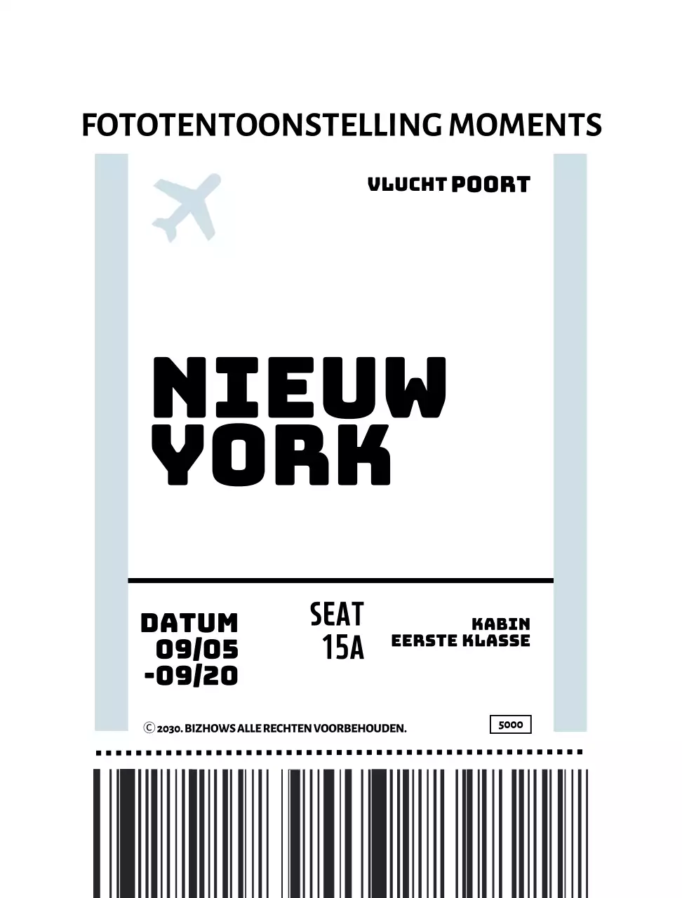 Eenvoudige verpakking in de vorm van een vliegtuigticket