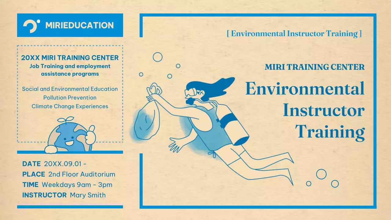 Beige Minimal Environmental Training Announcement Presentation