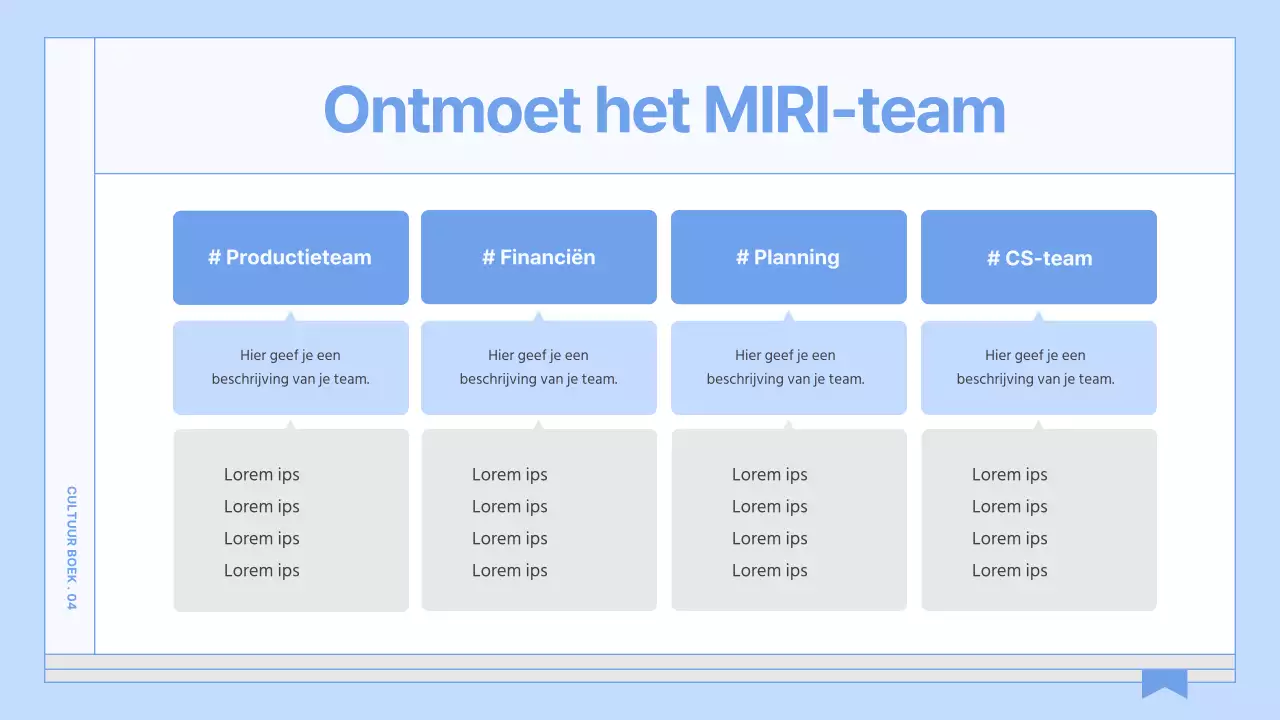 Een gids voor een eenvoudig, lichtblauw bedrijfscultuurboek