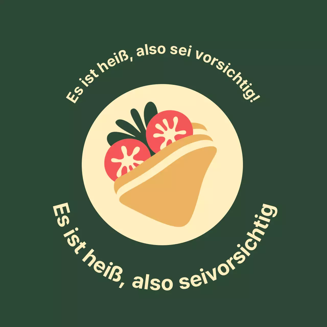 Land Sandwich Aufkleber in Grün