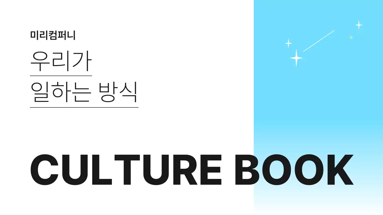 하늘색 심플 회사 컬쳐북 소개서