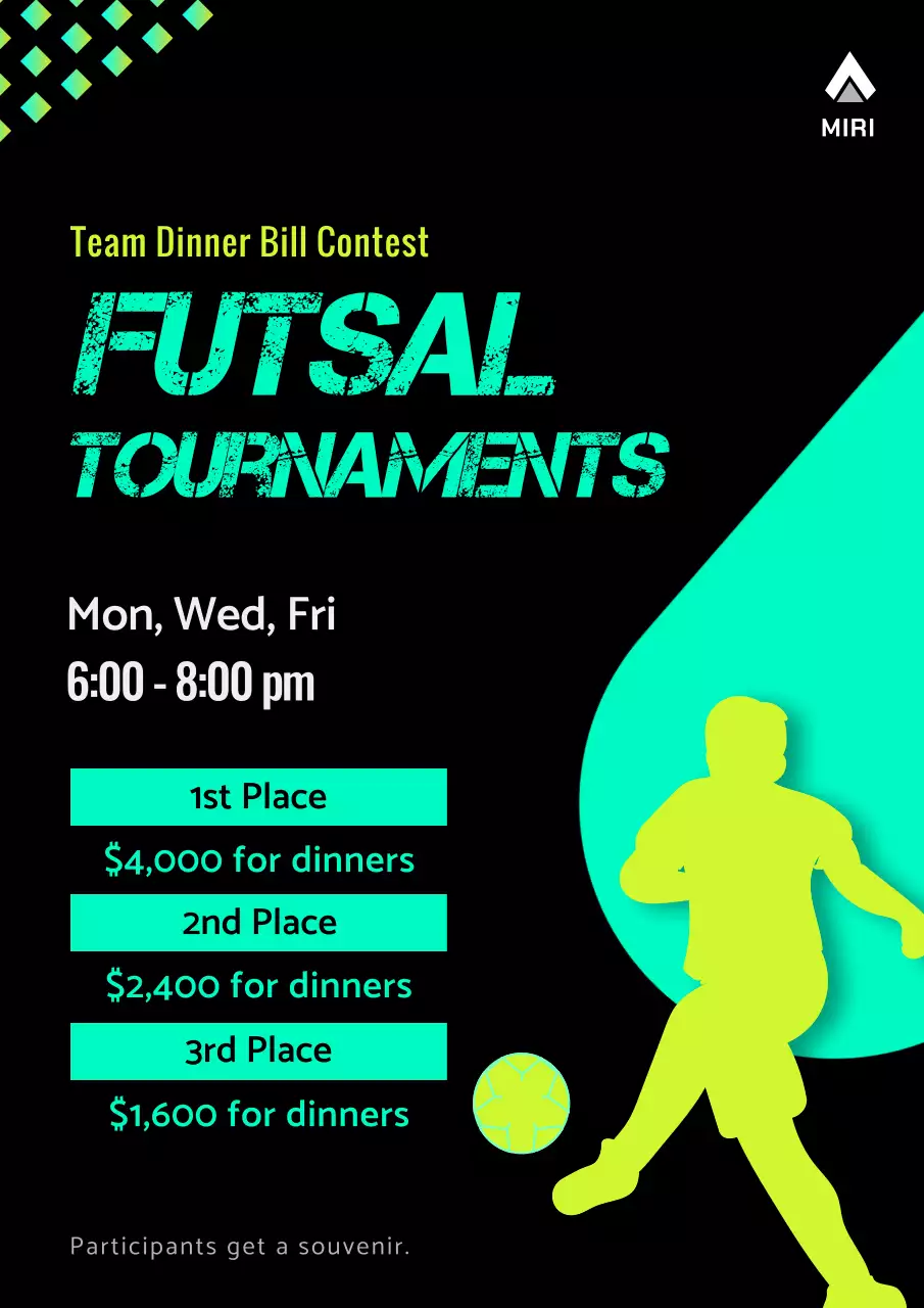 Neon Bold Futsal Promotion Poster