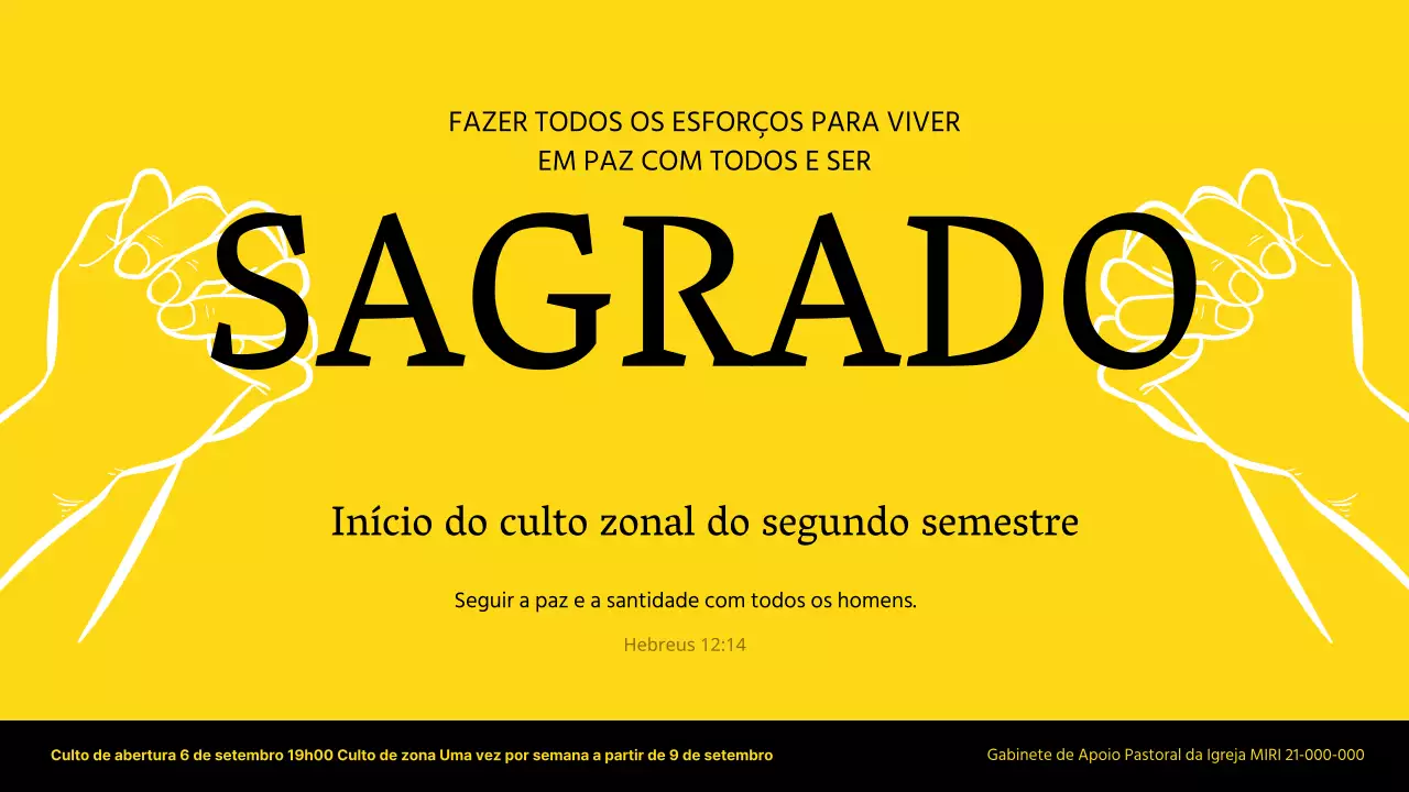 Uma igreja simples em amarelo e preto Sessão 2 Adoração por zonas Abertura Título principal