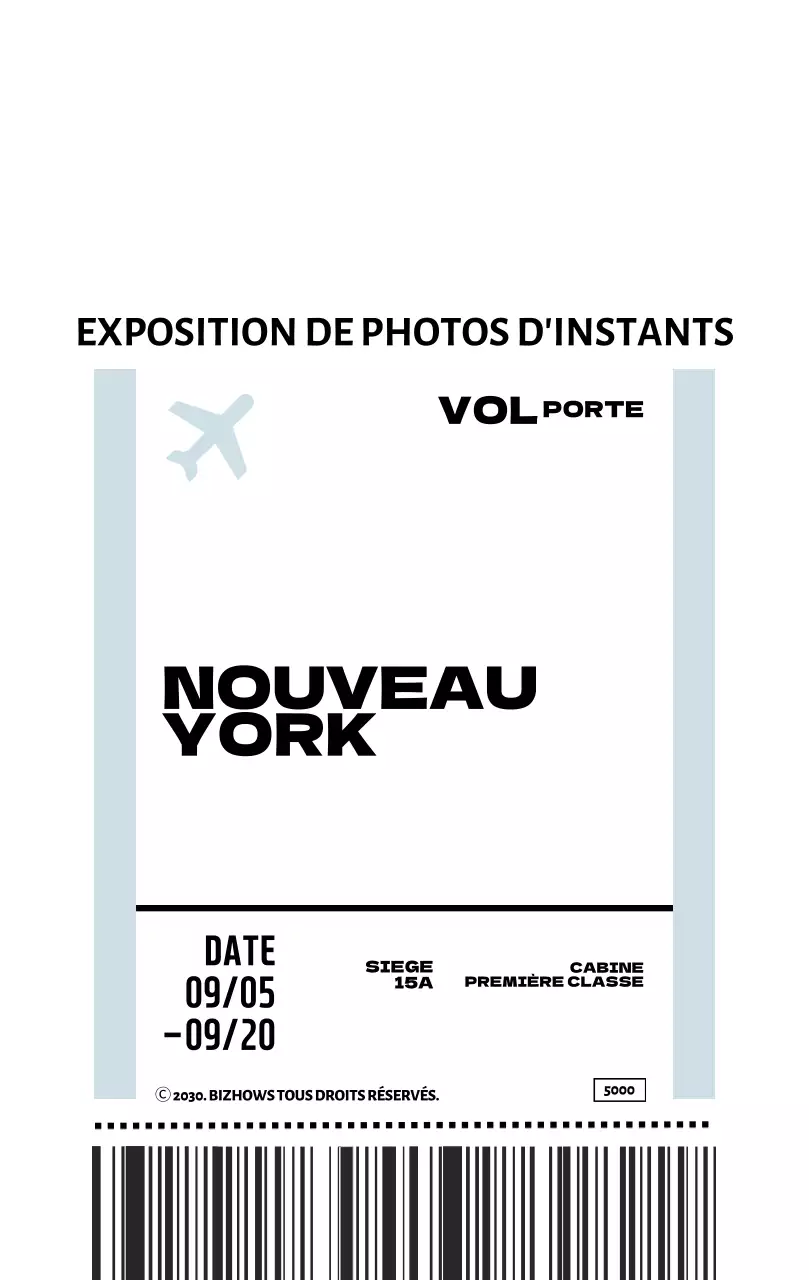 Porte-clés simple en forme de billet d'avion emballage papier peint