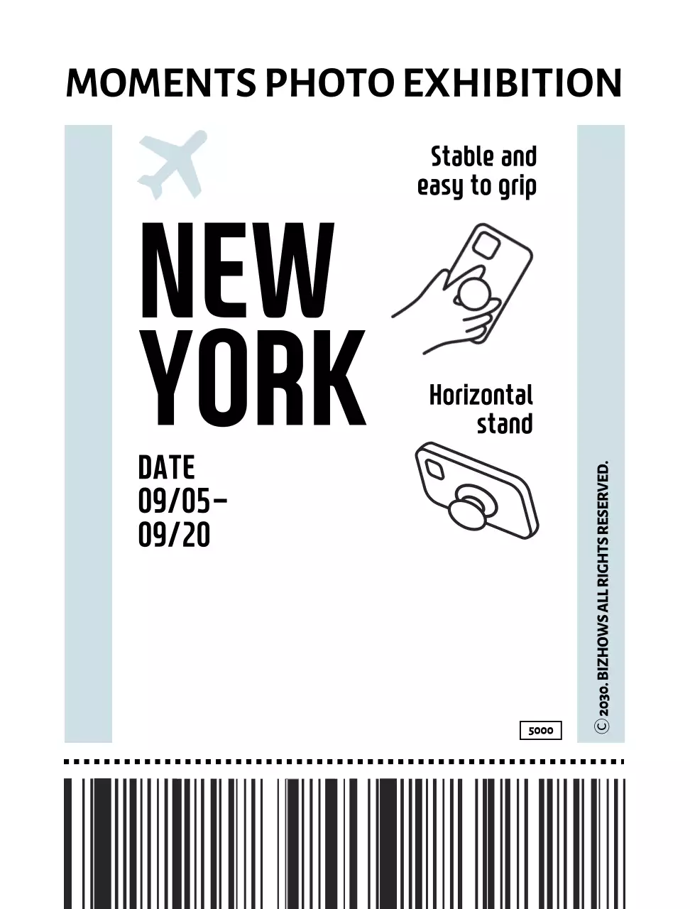 Wallpaper kemasan SmartTalk dalam bentuk tiket pesawat sederhana