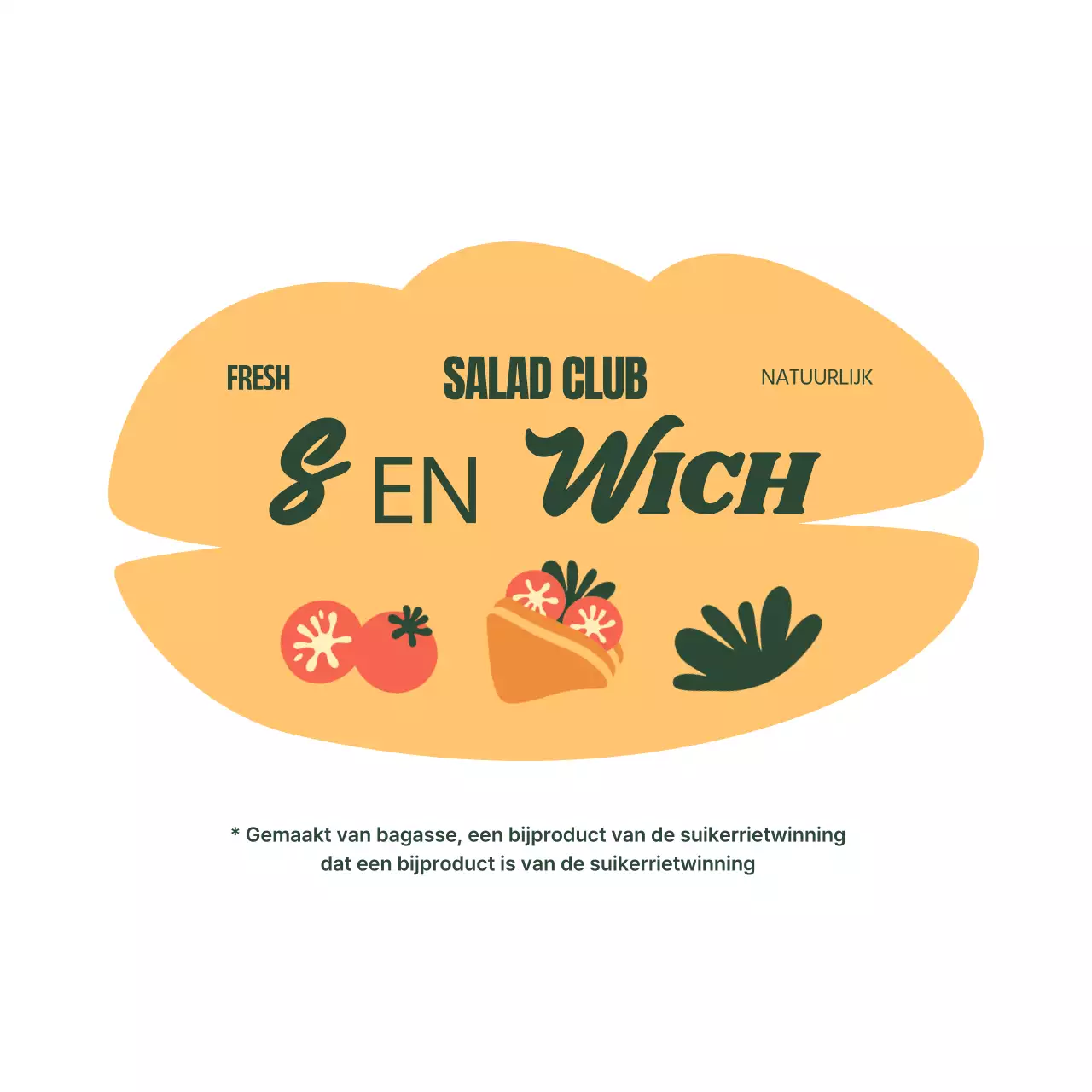 Lunchdoos met sandwichlogo in natuurlijke sfeer