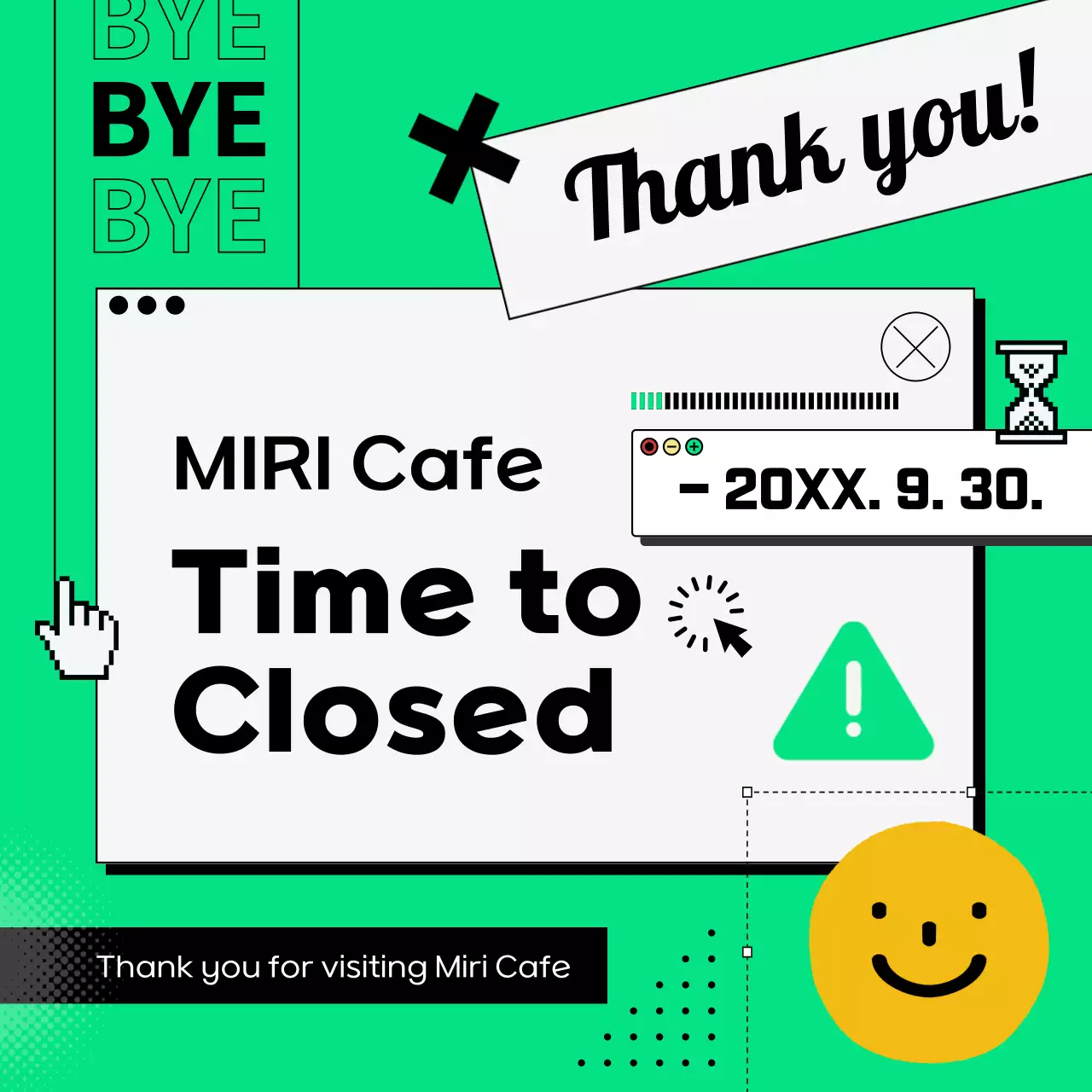 Green Modern Cafe Announcement Social Media Post