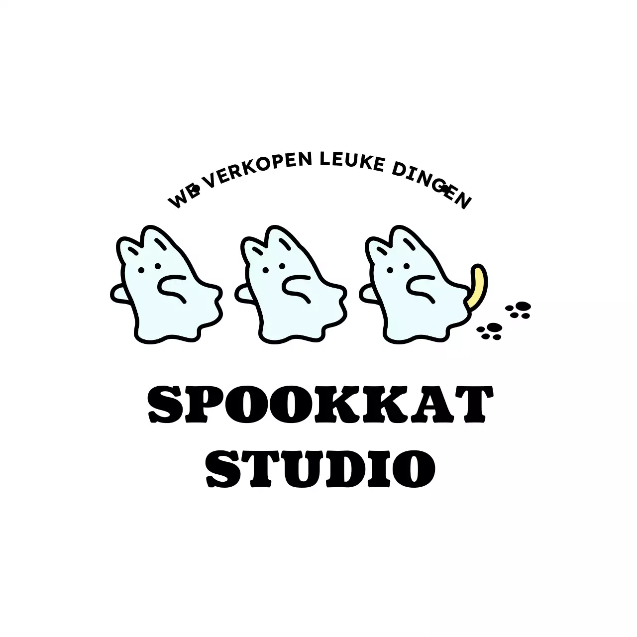 Schattig spook kat karakter bento box