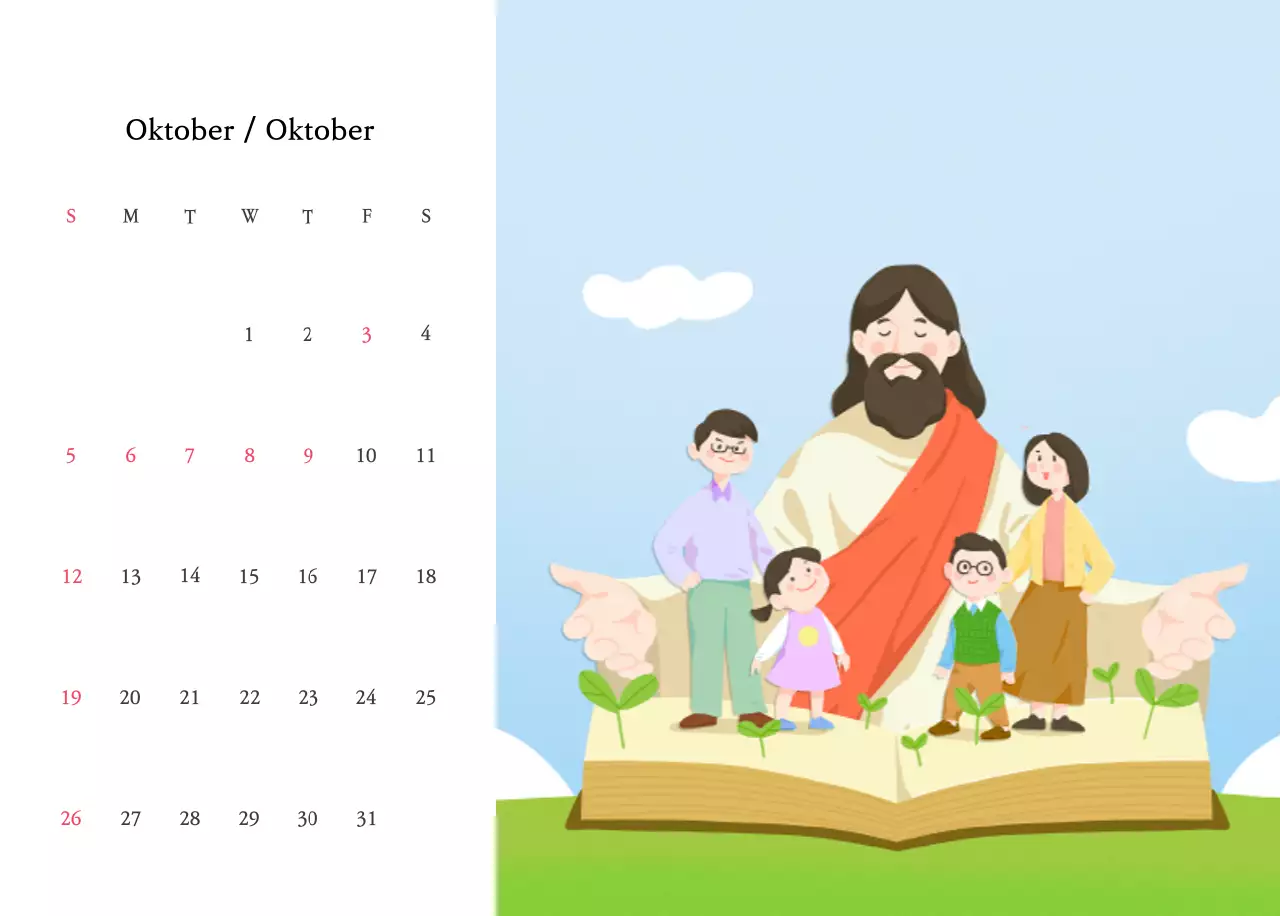 Warme kleurenKerken met schattige illustraties