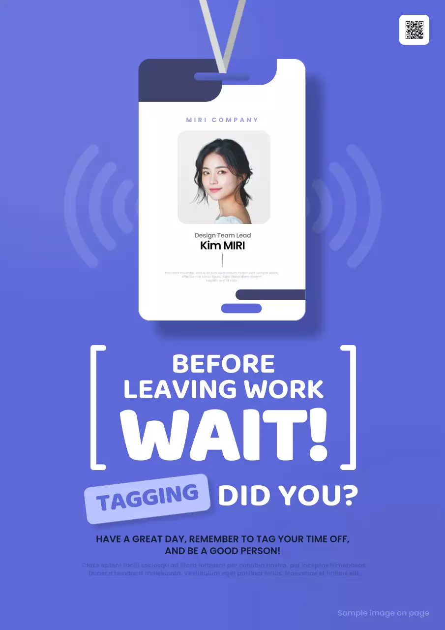 Blue Modern Work Notice Poster