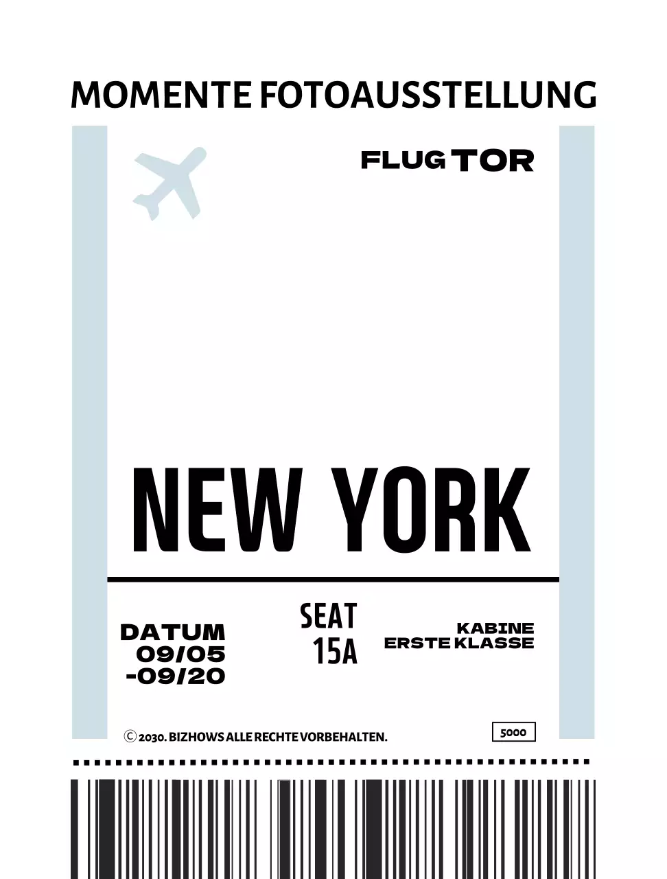 Einfaches Lesezeichen in Form eines Flugtickets als Verpackungstapete