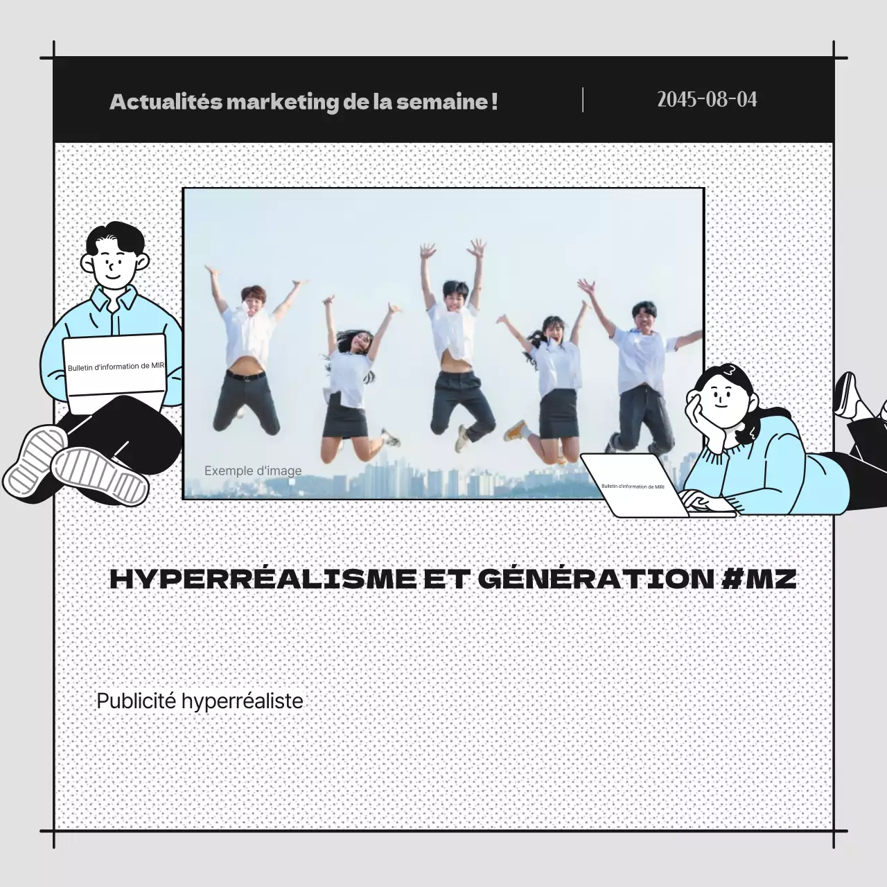 Promouvoir une lettre d'information en bande dessinée bleu clair