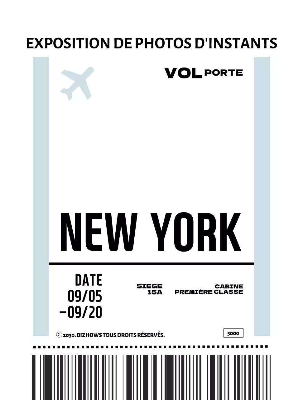 Fond d'écran d'emballage de marque-page en forme de billet d'avion simple