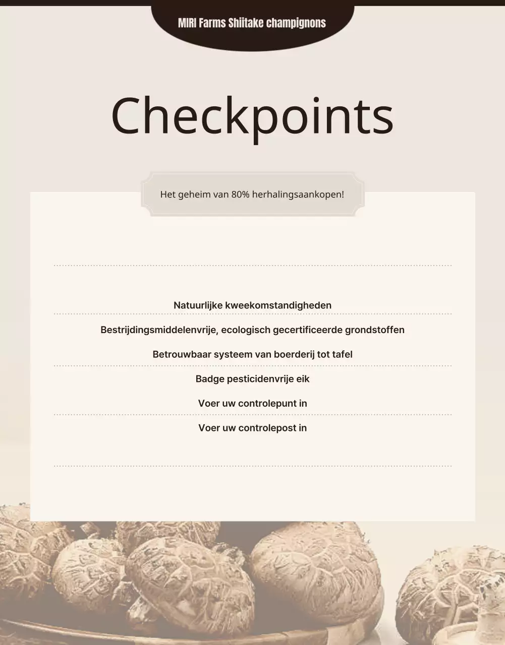 Bruine, nette shiitake champignons ad