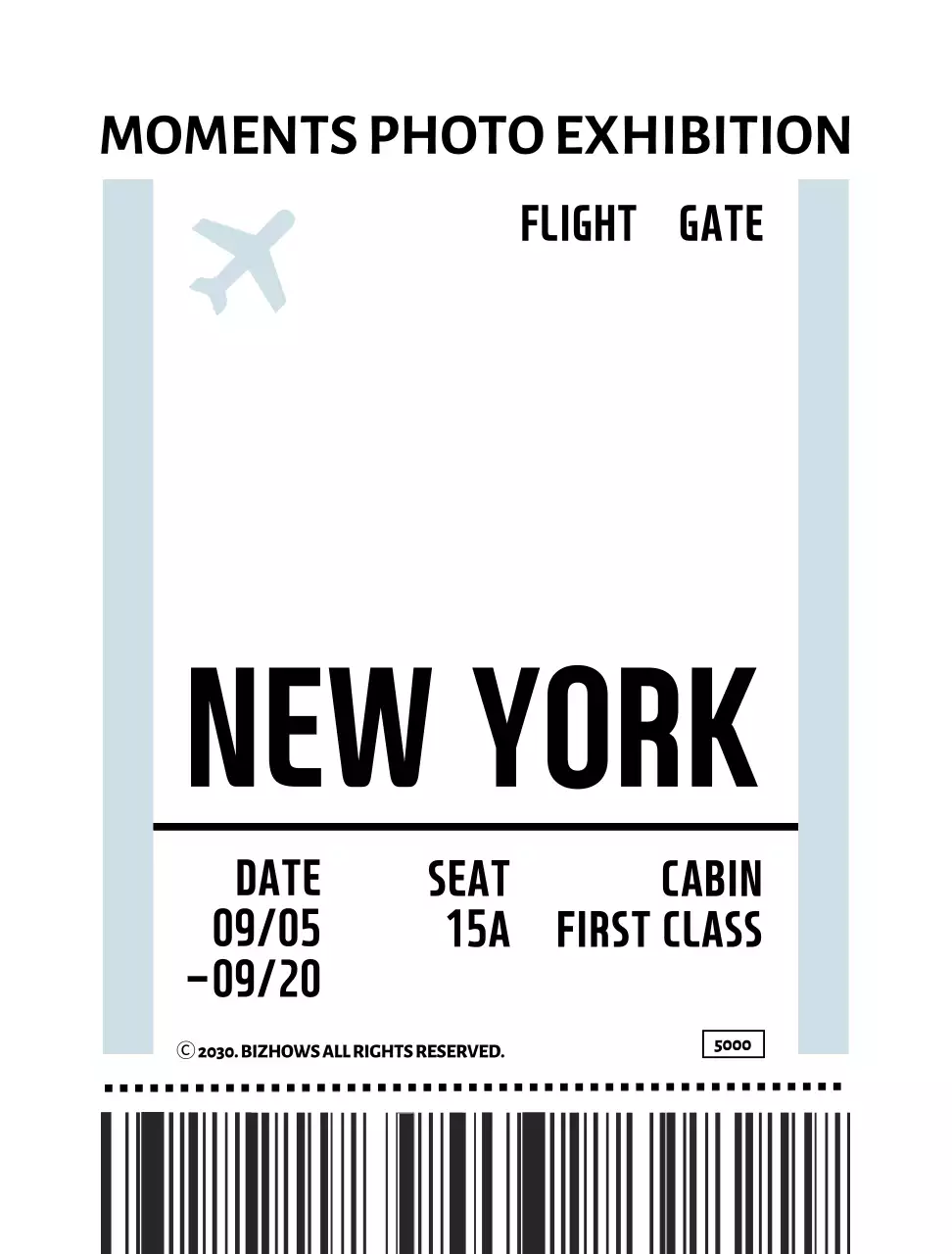 Wallpaper kemasan bookmark berbentuk tiket pesawat sederhana