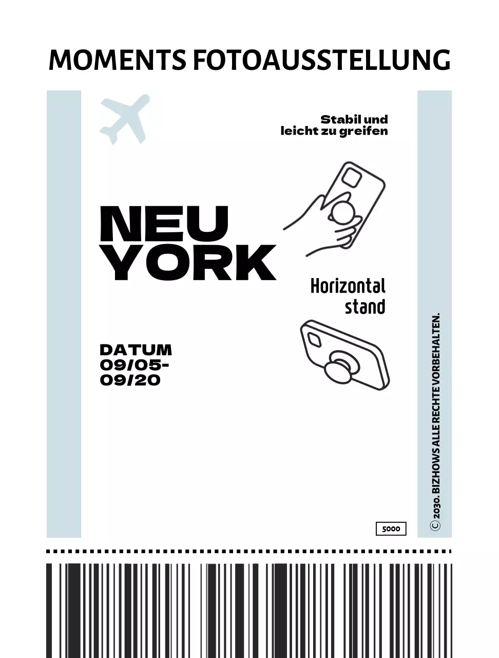 SmartTalk-Verpackungstapete in Form eines einfachen Flugtickets