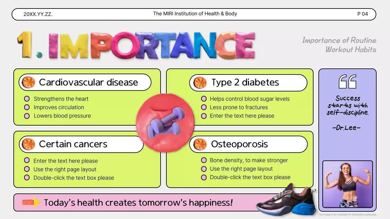 다채로운 대담한 피트니스 가이드라인 프레젠테이션