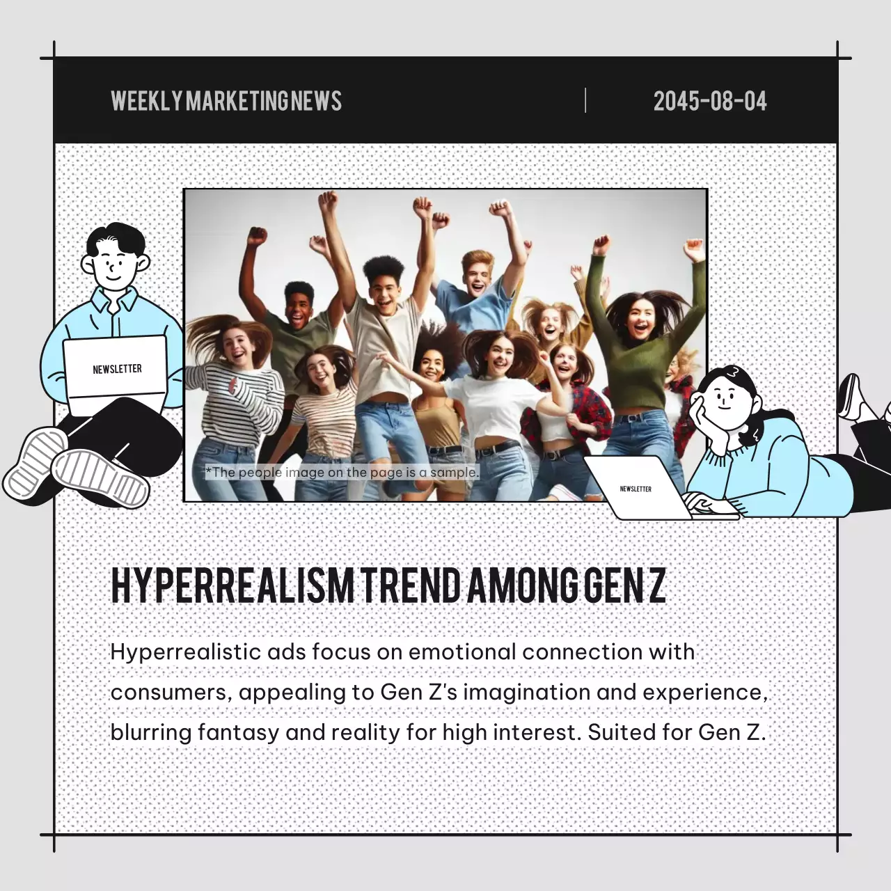 Blue Modern Marketing Newsletter Instagram Carousel