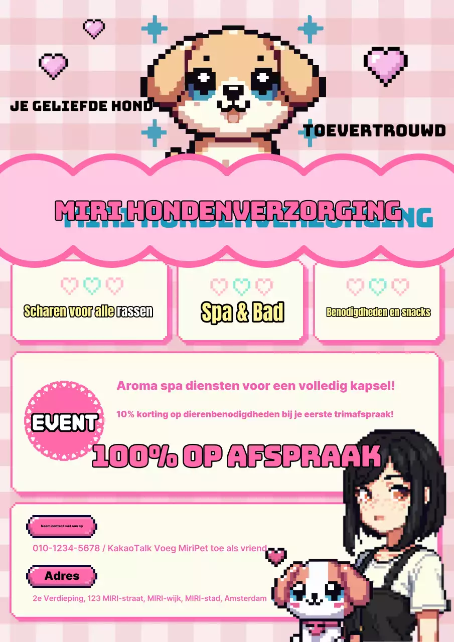 Roze Retro Hondenkapsalon Evenement