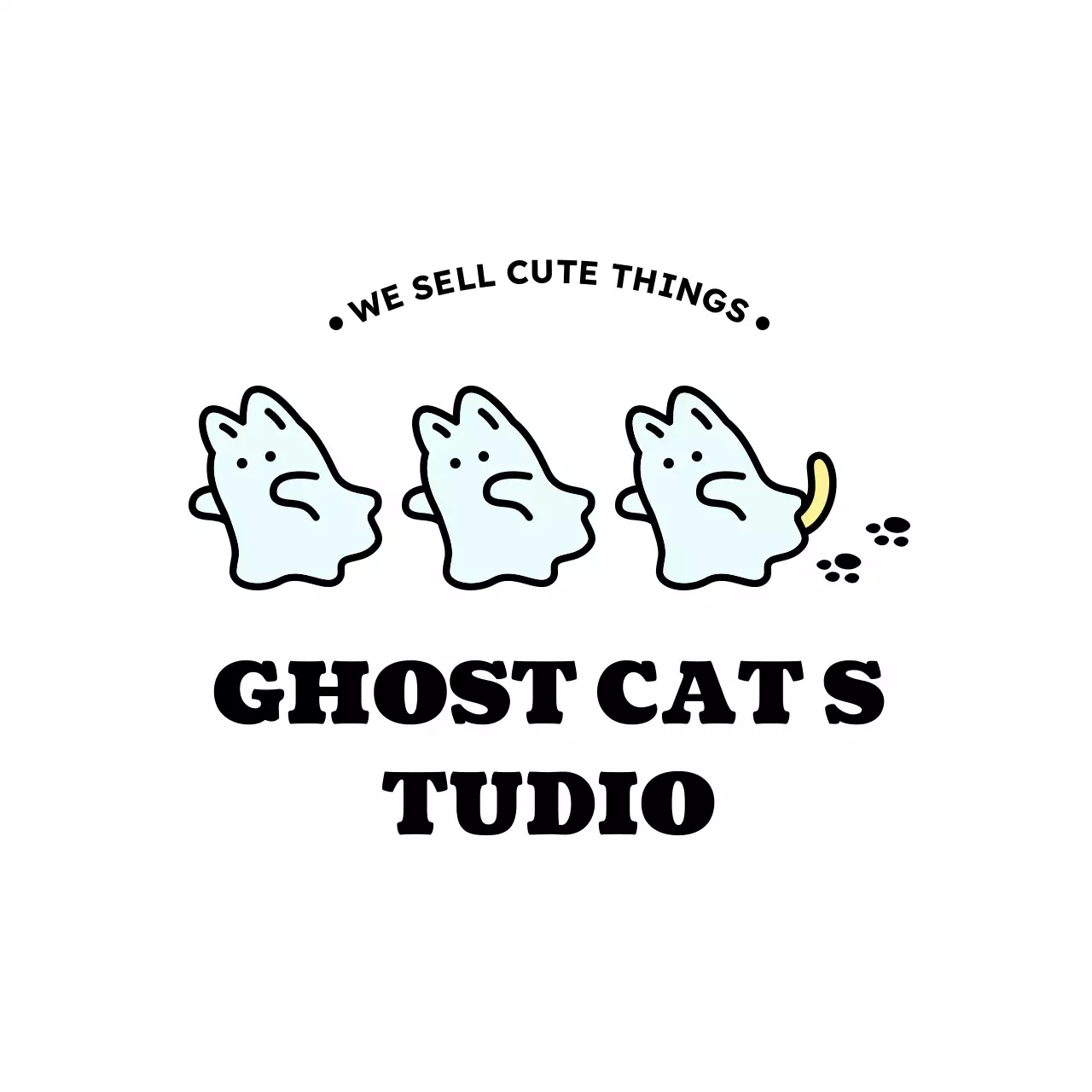 かわいいゴーストキャットキャラクターランチボックス