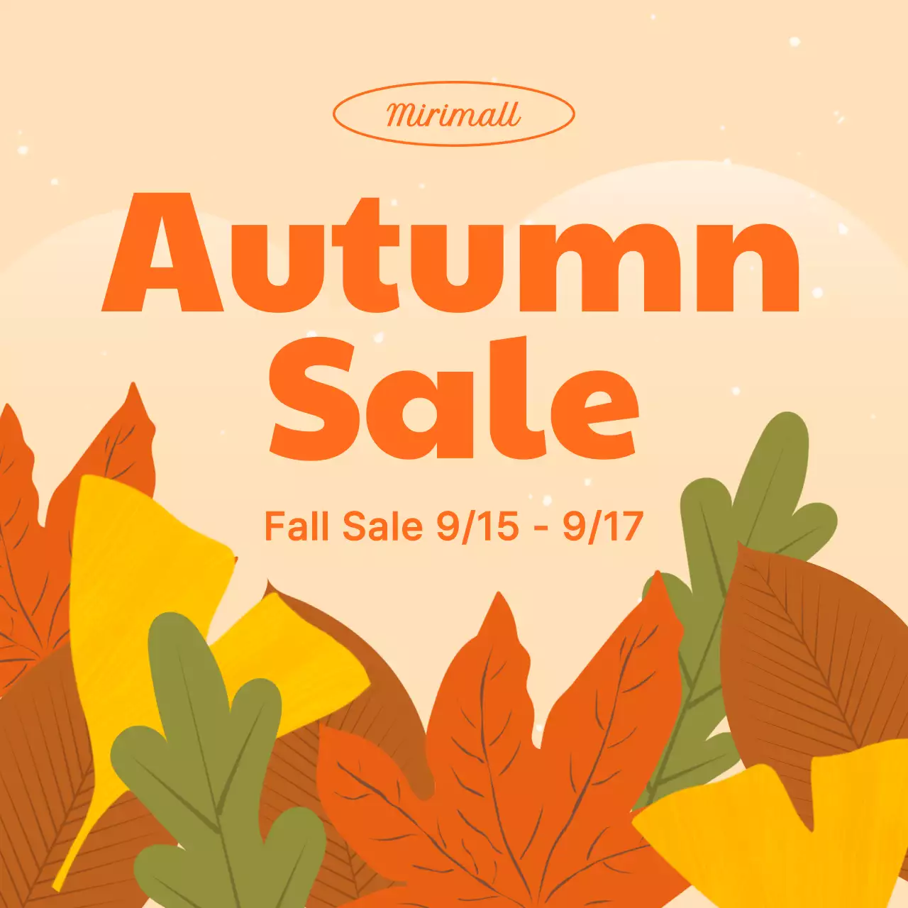 오렌지 레트로 가을 프로모션 소셜 미디어 게시물