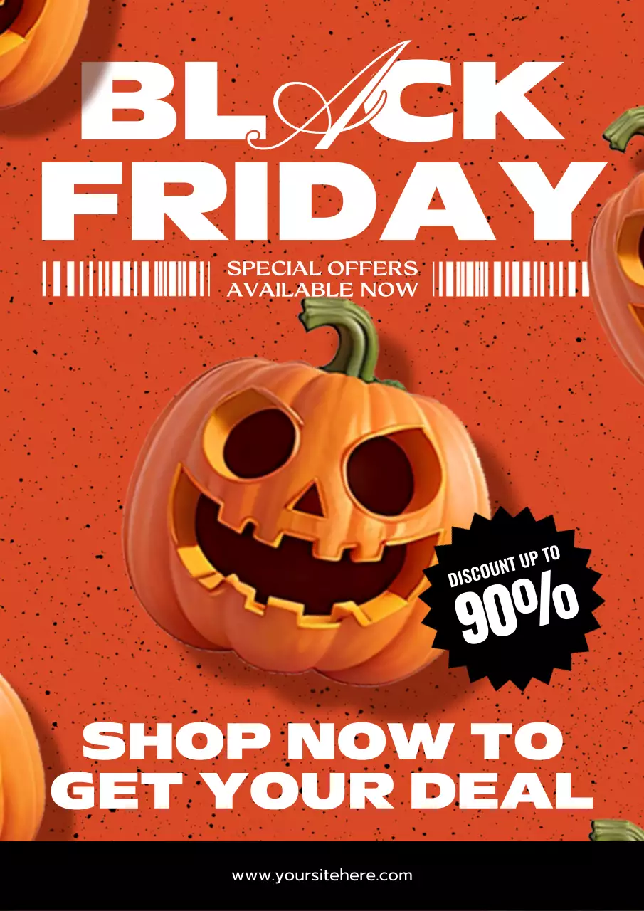 Orange Trendy Black Friday Promotion Poster