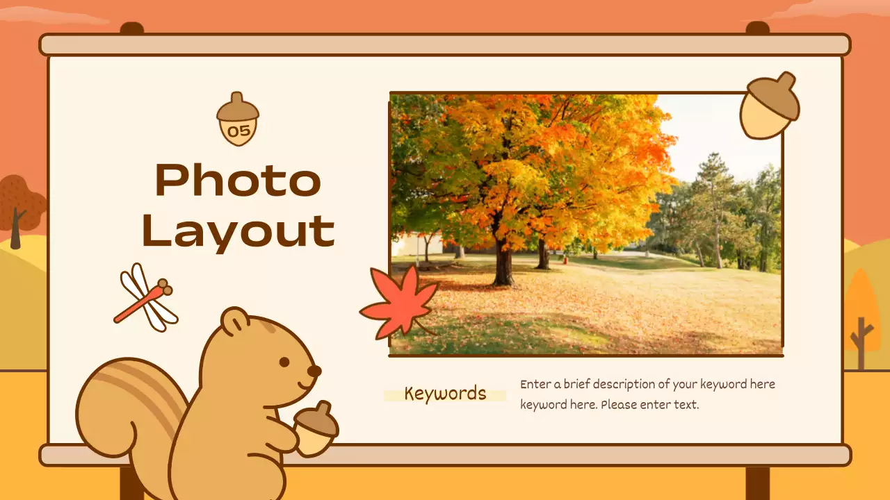 오렌지 귀여운 가을 프리젠테이션