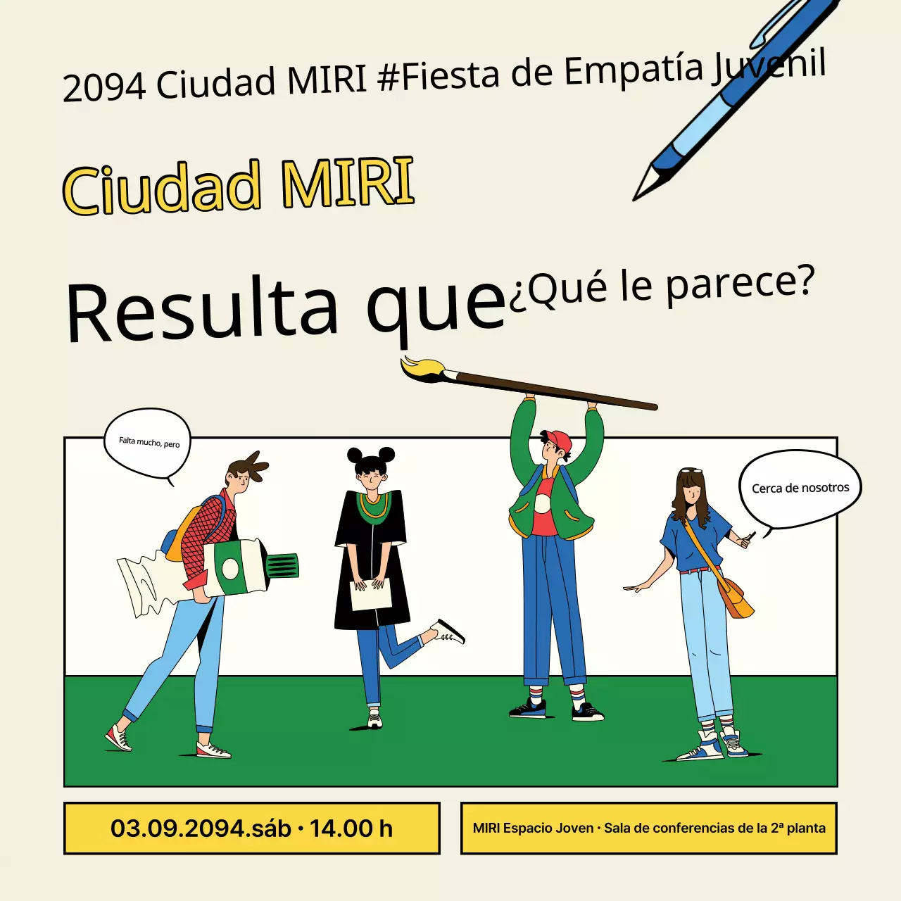 Promover una fiesta kitsch amarilla y verde para crear redes de jóvenes