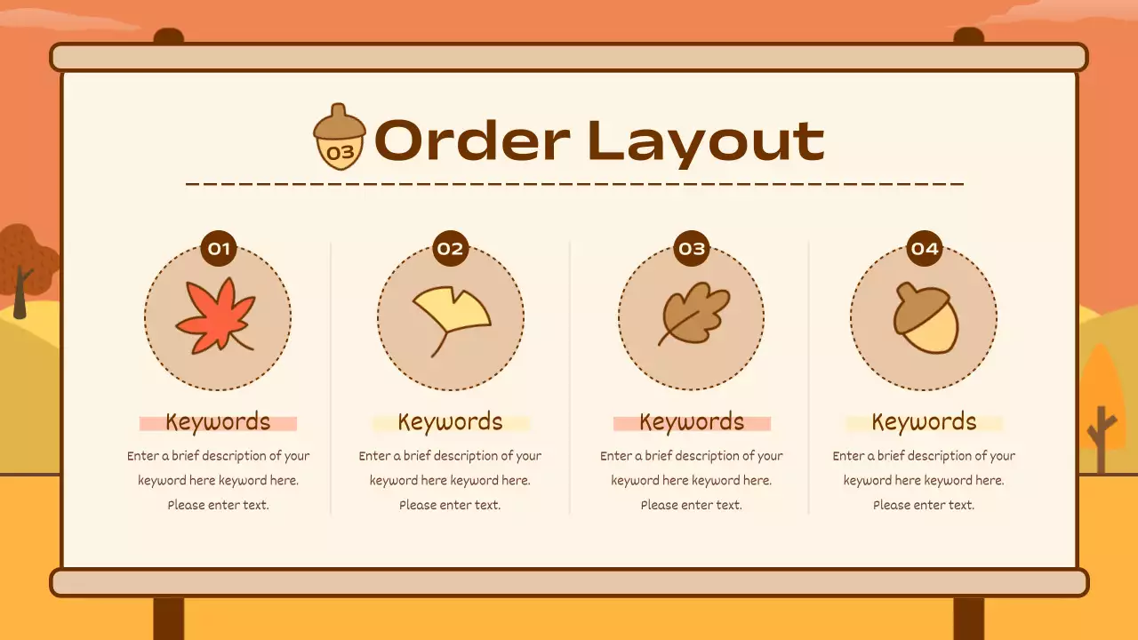 오렌지 귀여운 가을 프리젠테이션
