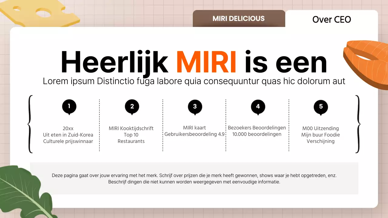 Gele, schone restaurantproducten promoten