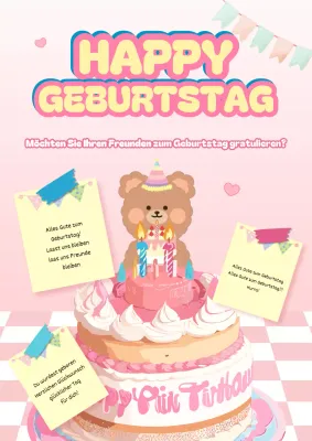 Eine gemütliche rosa Geburtstagsfeier