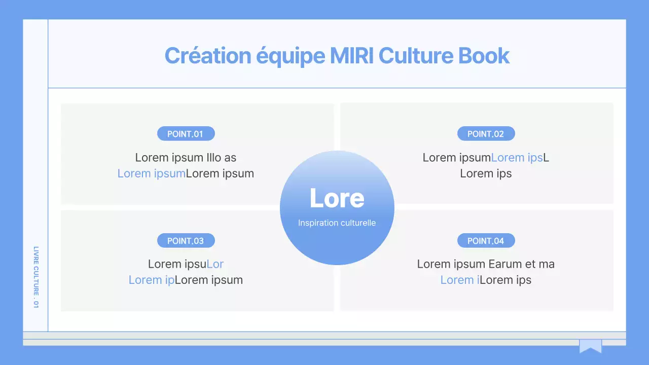 Un guide pour un livre de culture d'entreprise simple et bleu clair