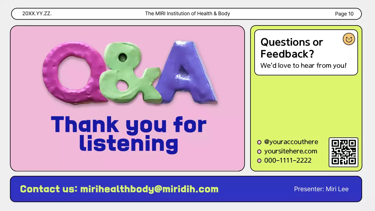 다채로운 대담한 피트니스 가이드라인 프레젠테이션