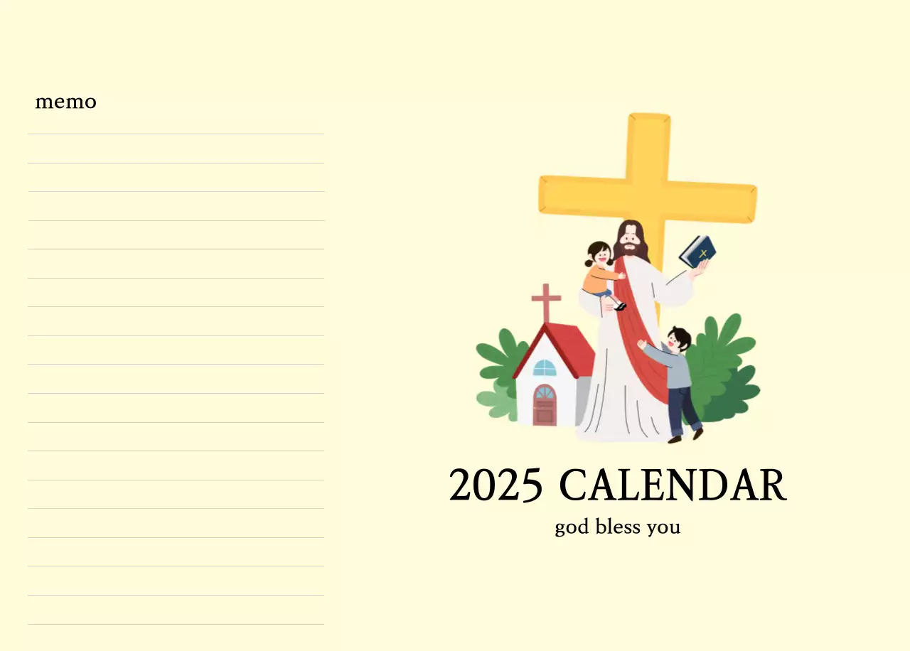 Warm colorsChurches with cute illustrations