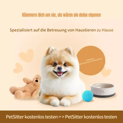 Eine saubere, beigefarbene Anzeige zur Haustierpflege