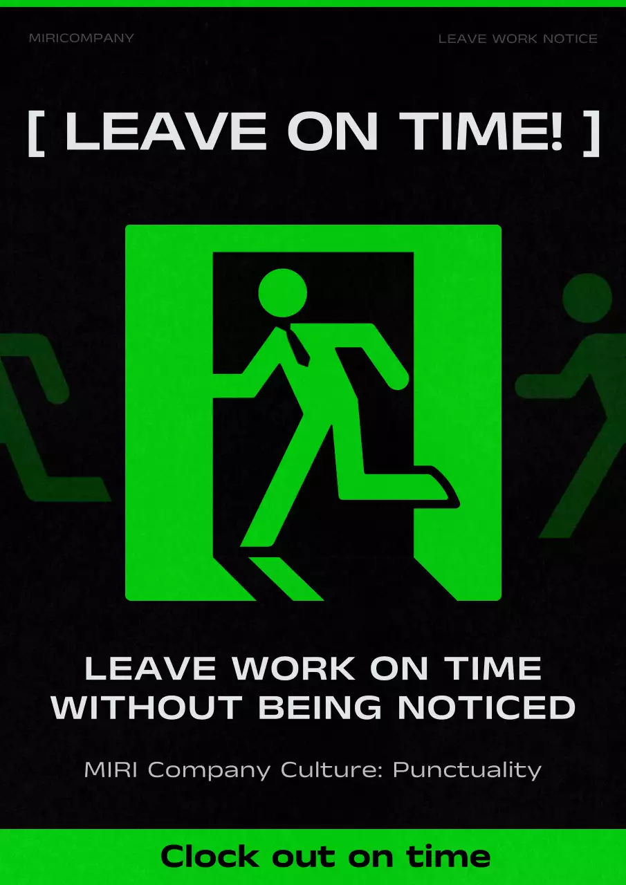 Green Minimal Work Notice Poster