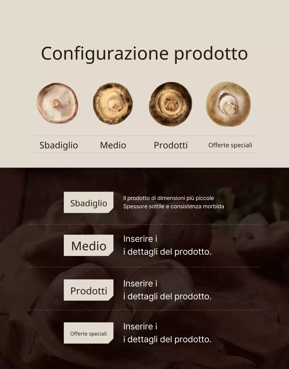 Funghi shiitake marroni e ordinati ad