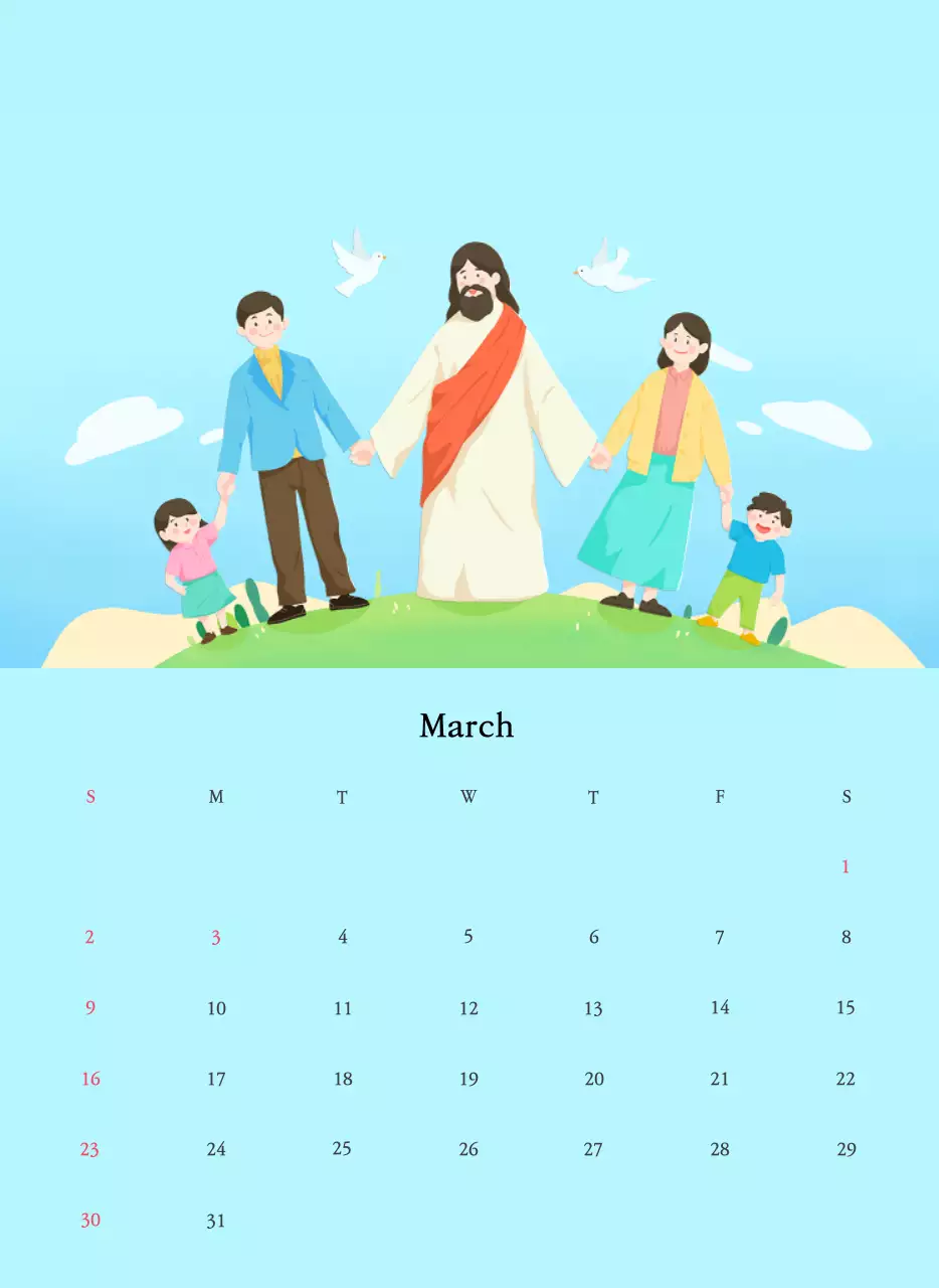 Warna-warna hangatGereja dengan ilustrasi yang lucu