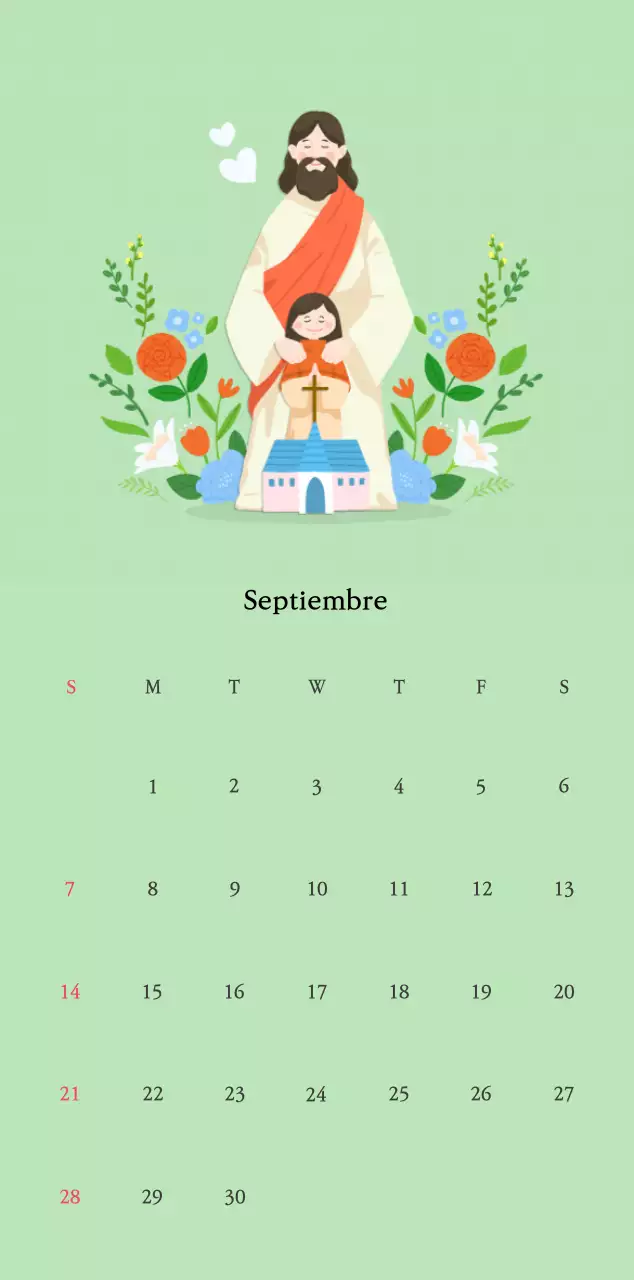 Colores cálidosIglesias con simpáticas ilustraciones