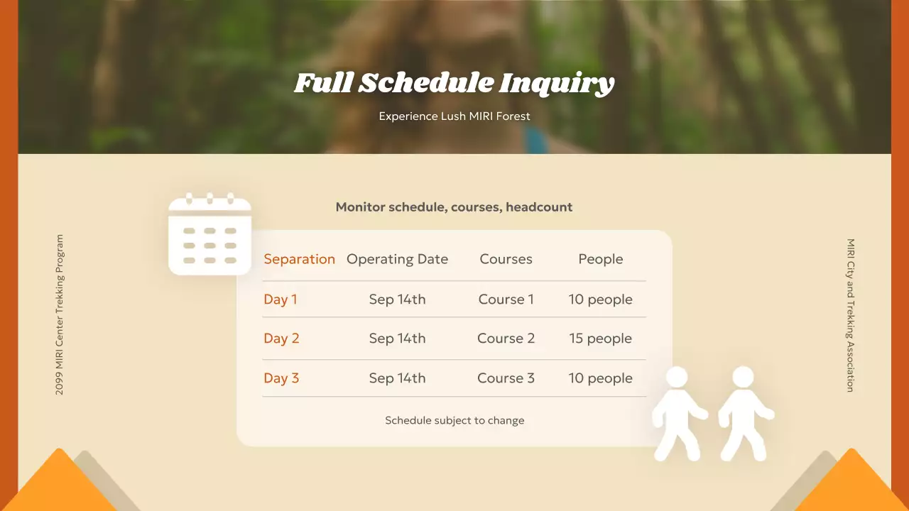 Green Rustic Trekking Schedule Presentation