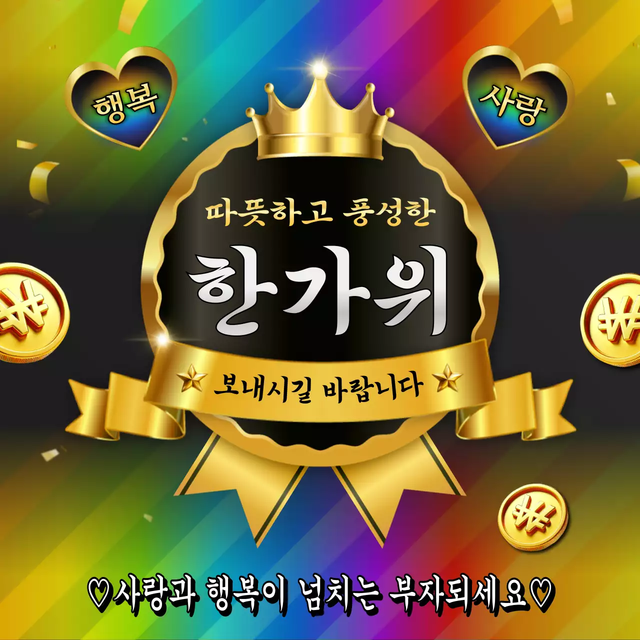 무지개 화려한 추석 안내