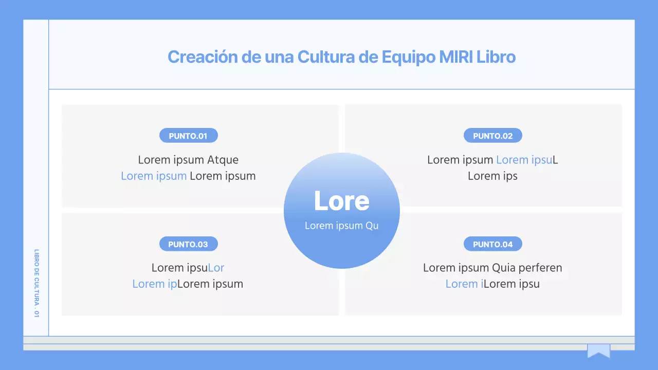 Guía para un libro de cultura empresarial sencillo y de color azul claro