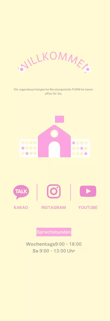 Niedliche Schule lange Tapete in gelb