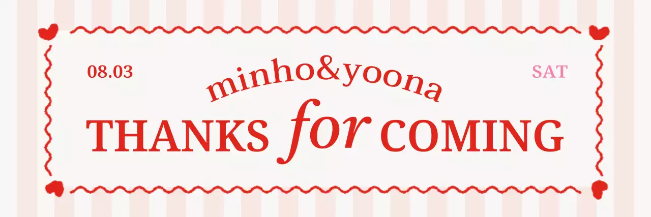 핑크 아기자기한 결혼 답례