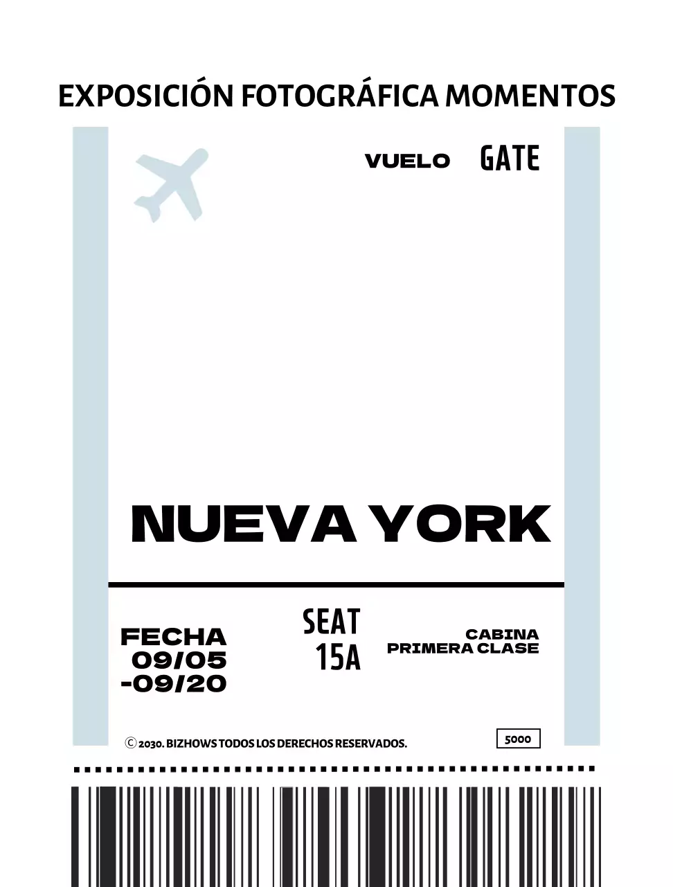 Papel pintado de embalaje de marcapáginas sencillo con forma de billete de avión