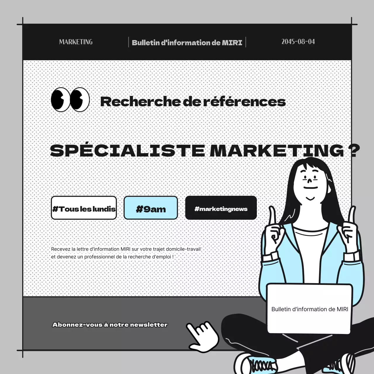 Promouvoir une lettre d'information en bande dessinée bleu clair