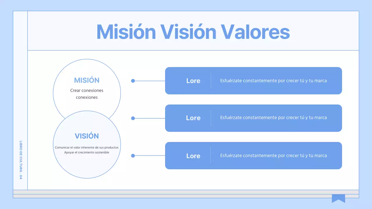 Guía para un libro de cultura empresarial sencillo y de color azul claro