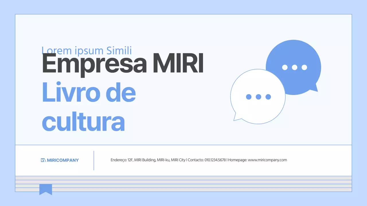 Um guia para um livro de cultura empresarial simples e azul claro