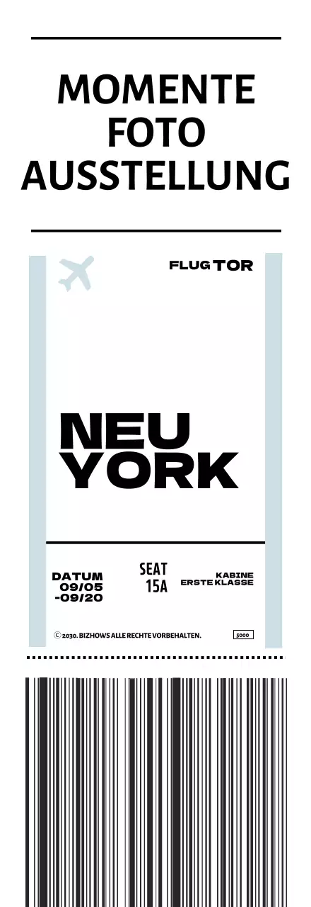 Stiftverpackungstapete in Form eines einfachen Flugtickets