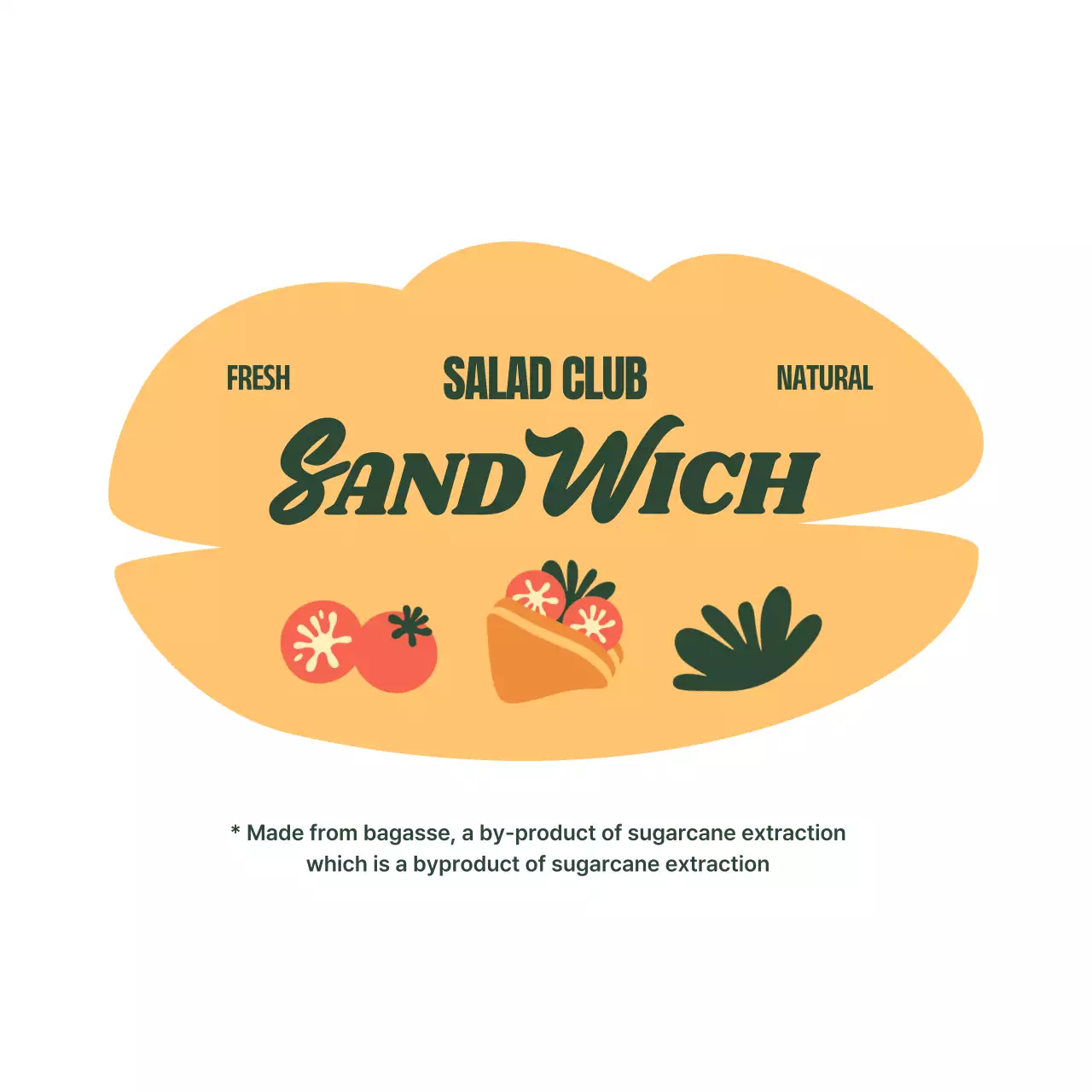 Kotak makan siang logo sandwich dalam suasana alami